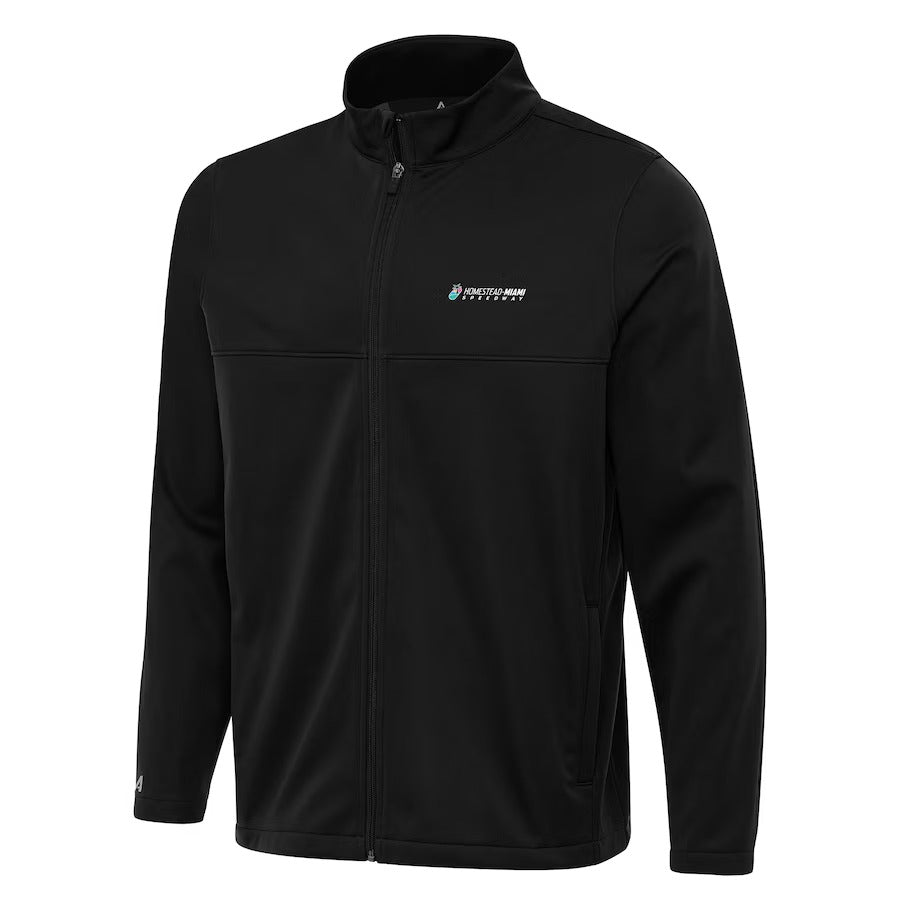 Men's Homestead-Miami Speedway Antigua Black Links 2 Full-Zip Golf Jacket