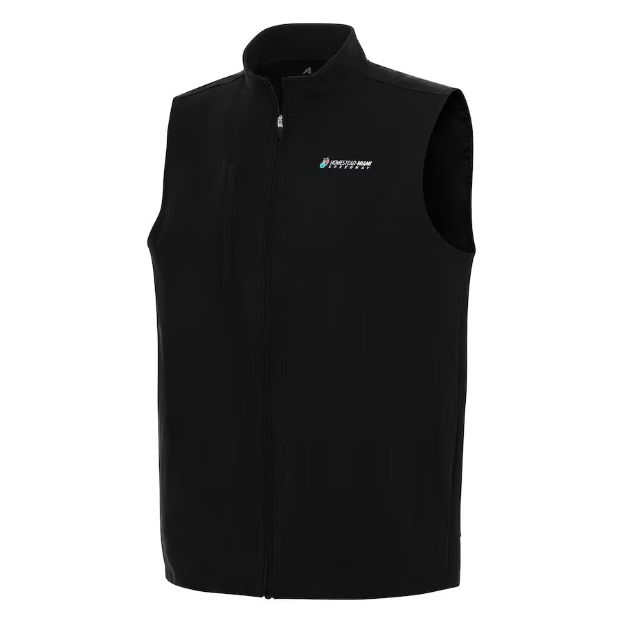 Men's Homestead-Miami Speedway Antigua Black Regard Full-Zip Vest