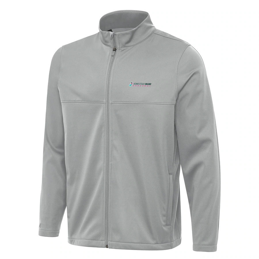 Men's Homestead-Miami Speedway Antigua Black Links 2 Full-Zip Golf Jacket