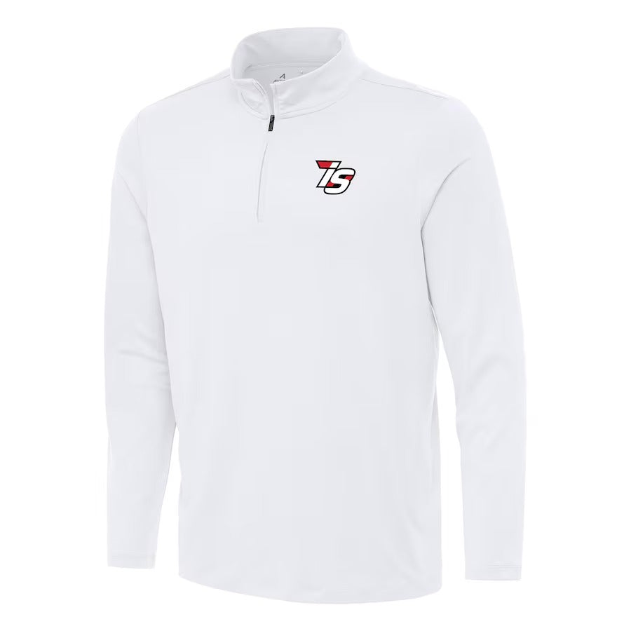 Men's Iowa Speedway Antigua White Reprocess Quarter-Zip Top