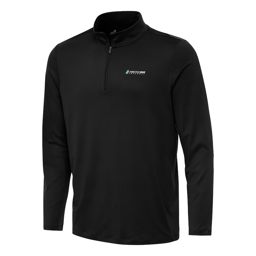 Men's Homestead-Miami Speedway Antigua Black Reprocess Quarter-Zip Top