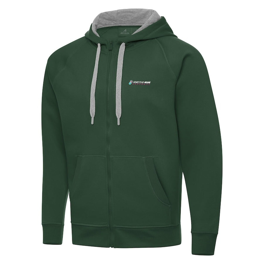 Men's Homestead-Miami Speedway Antigua Hunter Green Full-Zip Hoodie
