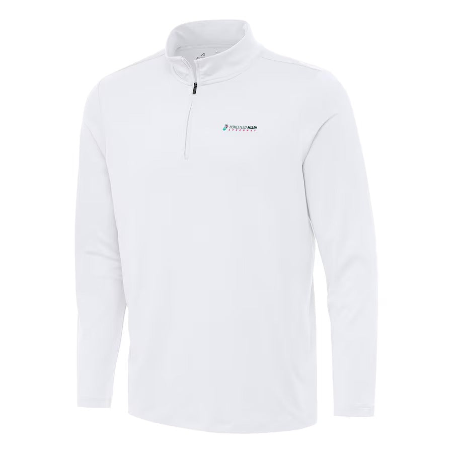Men's Homestead-Miami Speedway Antigua Black Reprocess Quarter-Zip Top