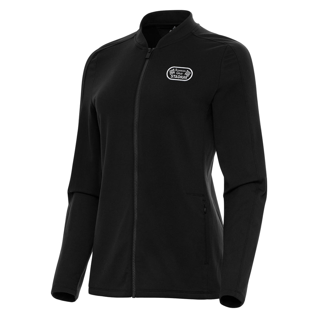 Women's Bowman Gray Stadium Antigua Black Continual Full-Zip Jacket