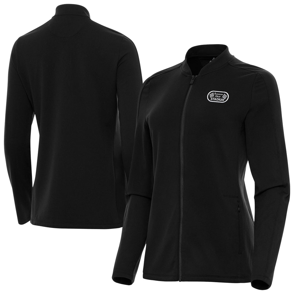 Women's Bowman Gray Stadium Antigua Black Continual Full-Zip Jacket
