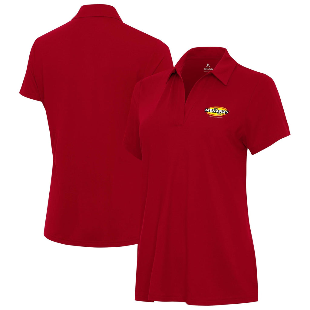 Women's ARCA Menards Series Antigua Red Era V-Neck Polo
