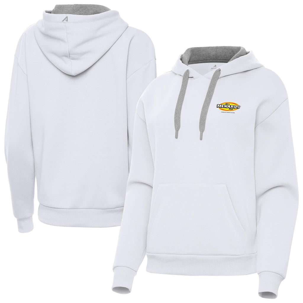 Women's ARCA Menards Series Antigua White Victory Pullover Hoodie