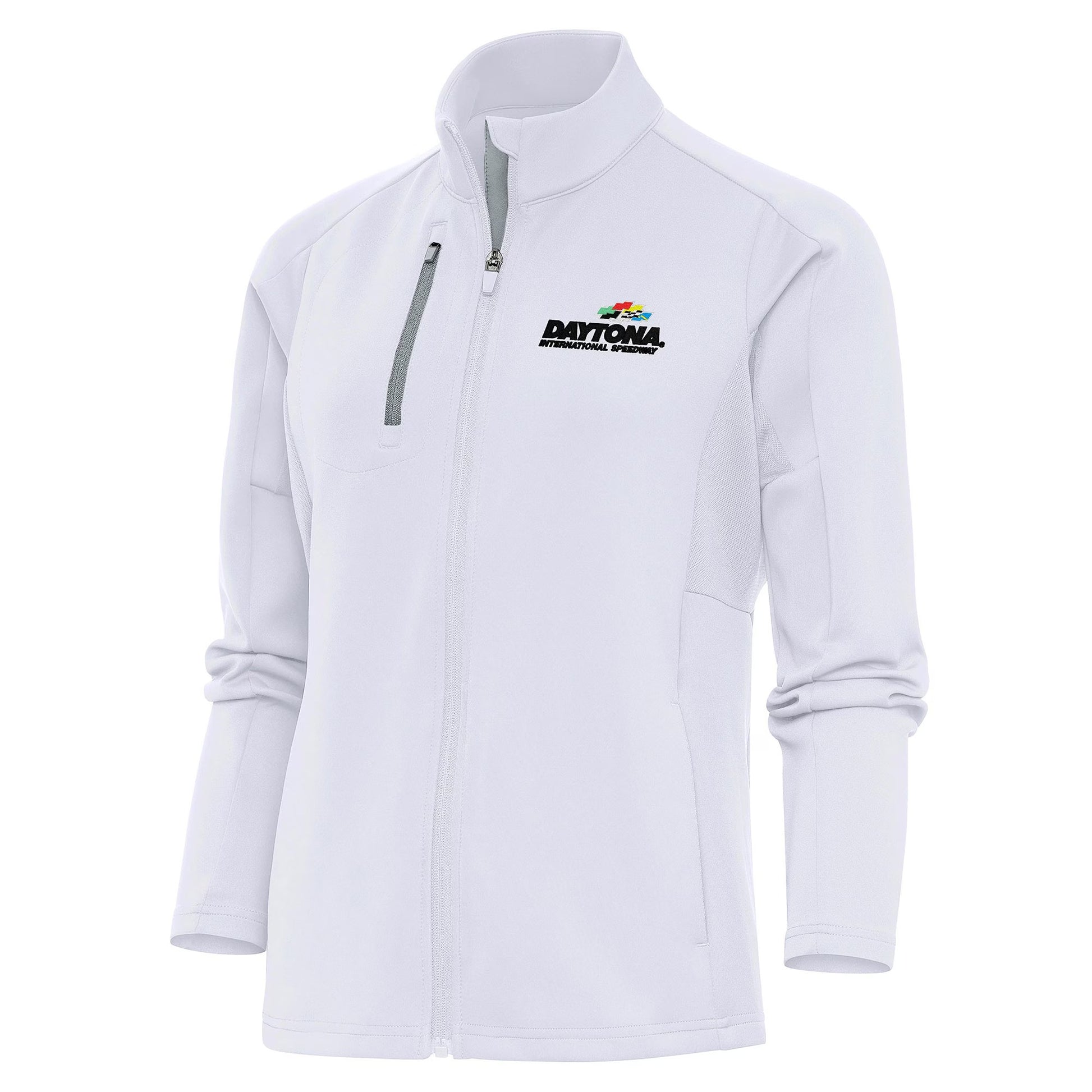 Women's Daytona International Speedway Antigua White Generation Full-Zip Jacket