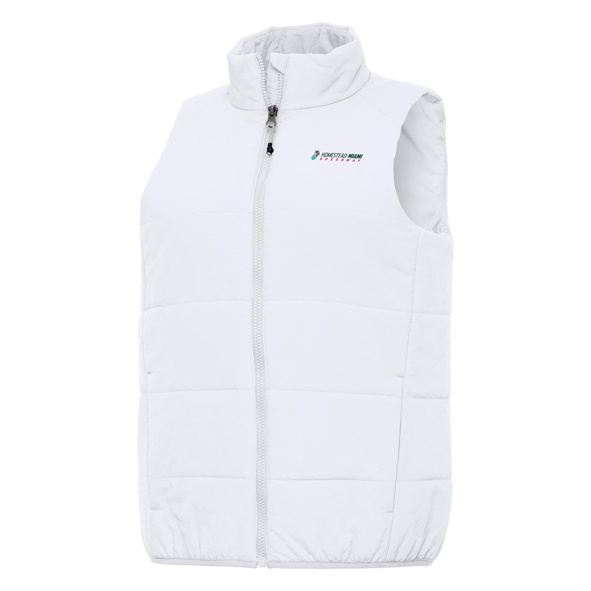 Women's Homestead-Miami Speedway Antigua White Experience Full-Zip Vest