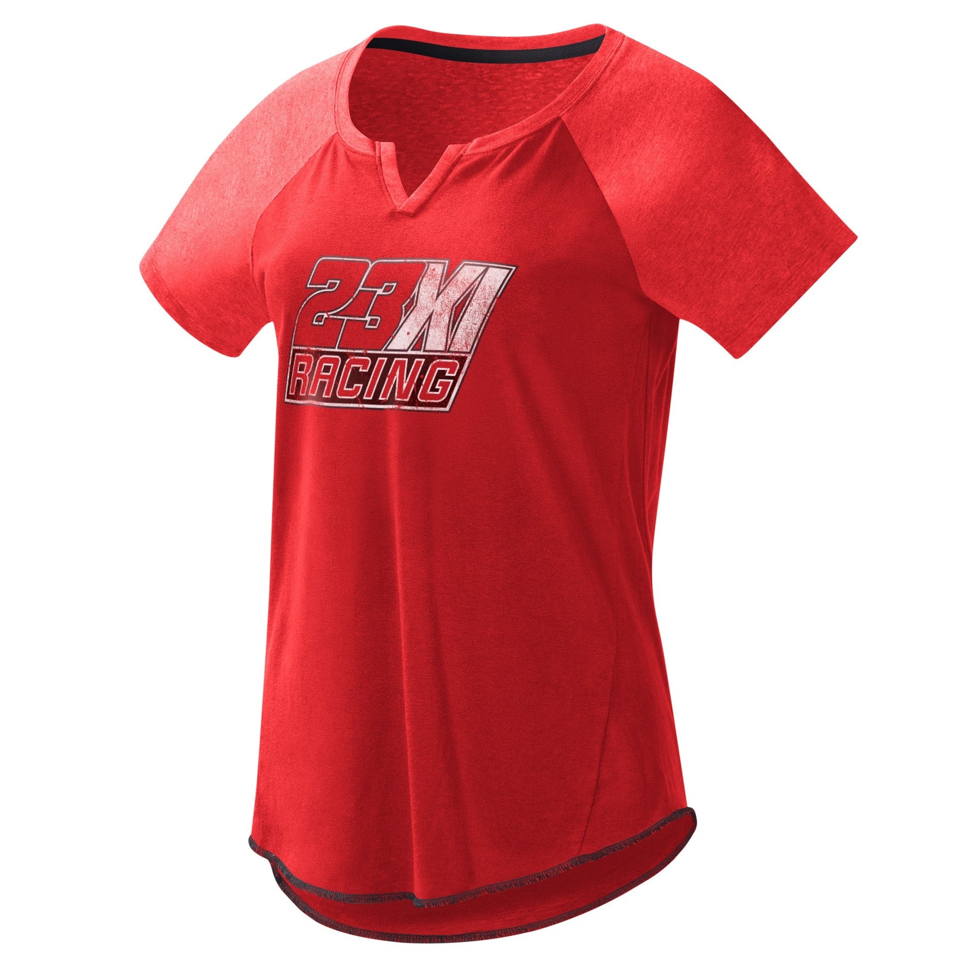 Women's 23XI Racing G-III 4Her by Carl Banks Red Grand Slam Tri-Blend Notch V-Neck T-Shirt