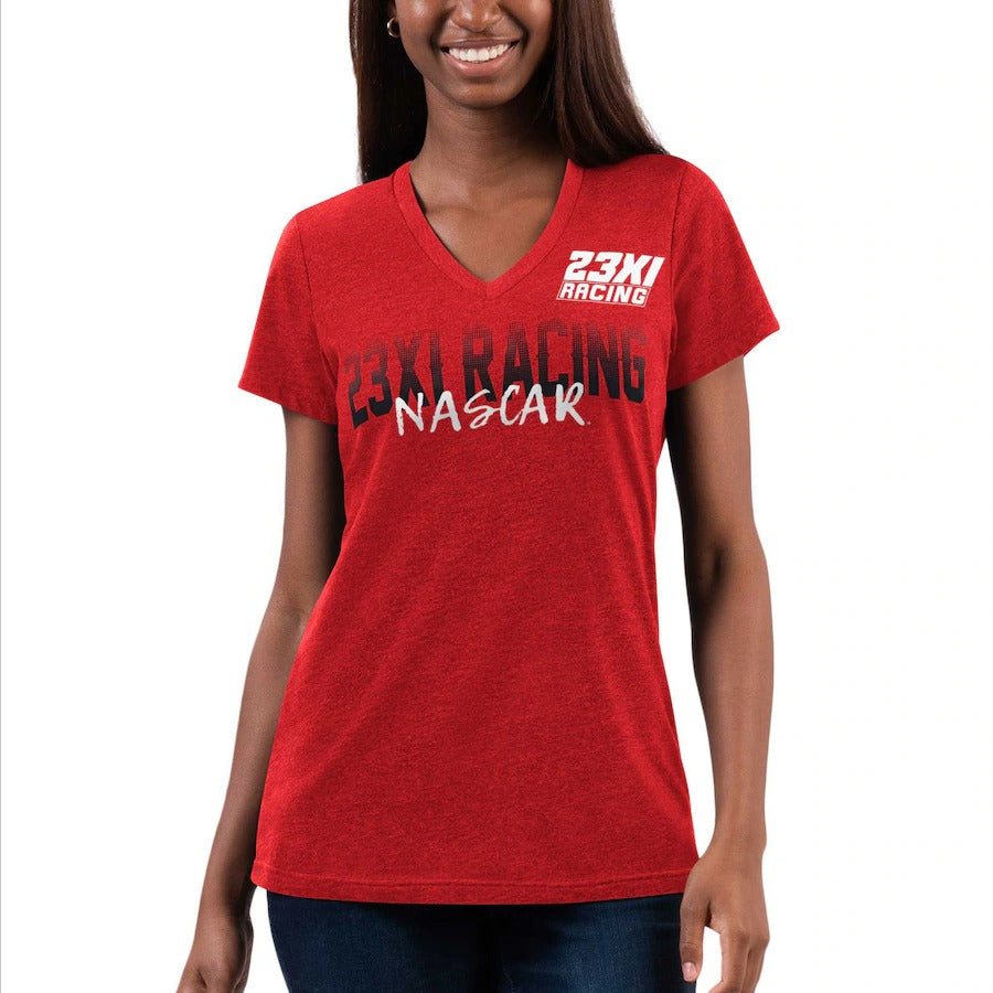 Selected slide 1 of 2Display slide 2 of 2 Women's 23XI Racing G-III 4Her by Carl Banks Red Snap V-Neck T-Shirt