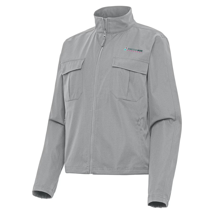 Women's Homestead-Miami Speedway Antigua Gray Even Par Full-Zip Jacket