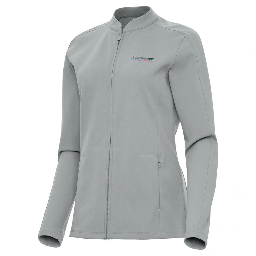 Women's Homestead-Miami Speedway Antigua Gray Regard Full-Zip Jacket
