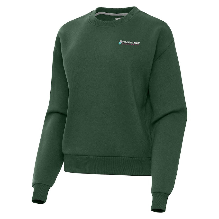 Women's Homestead-Miami Speedway Antigua White Victory Pullover Sweatshirt