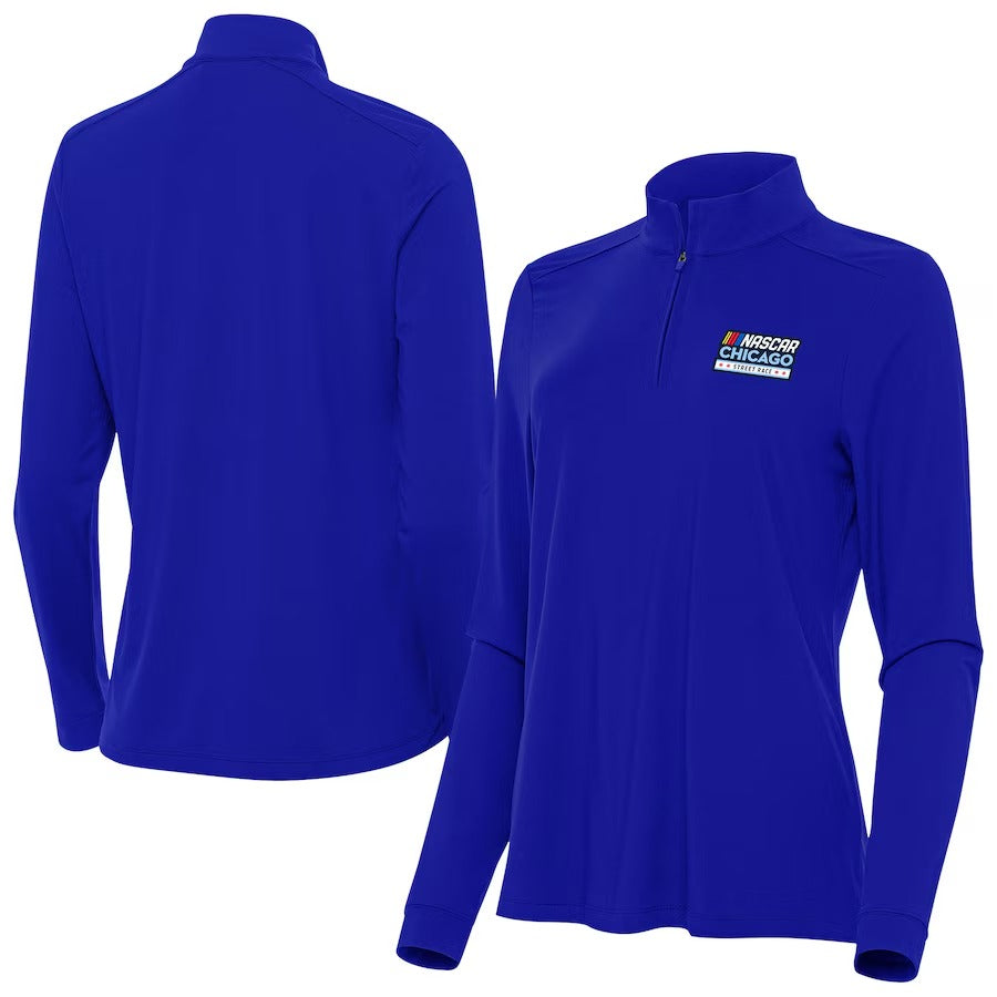 Women's NASCAR Chicago Street Race Antigua Royal Intent Quarter-Zip Top