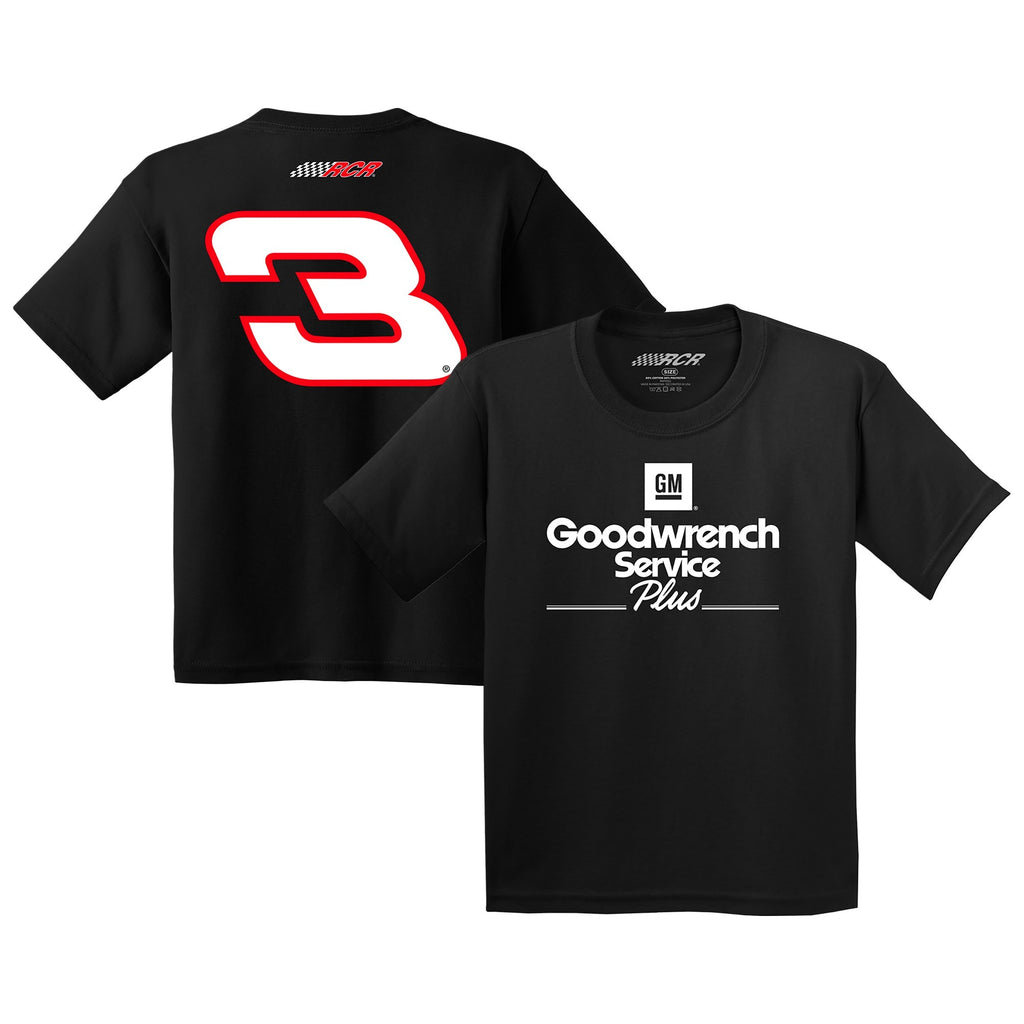 Youth Dale Earnhardt Richard Childress Racing Team Collection Black Goodwrench Lifestyle T-Shirt
